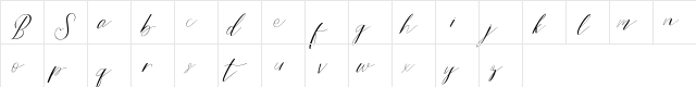 Bride Style DEMO Regular  glyph index