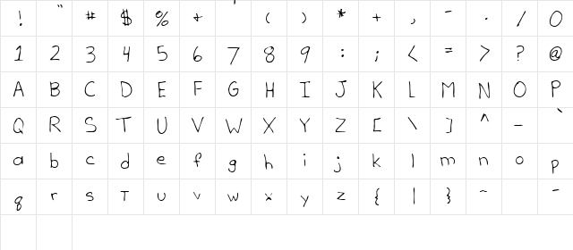 Teri Regular  glyph index