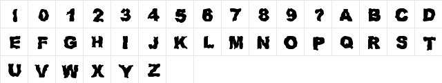 Redneck Zombies Regular  glyph index
