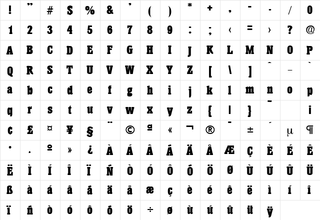 Helium-Serial-Heavy Regular  glyph index