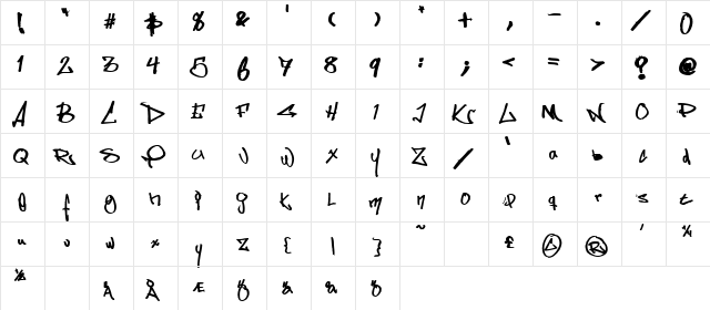 Some's Style Bold  glyph index