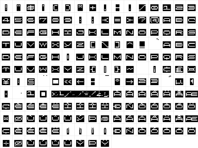 LomoWebStrip LT Std 9 Regular  glyph index