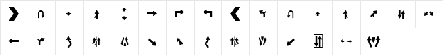 Roadgeek 2005 Arrows 2 Regular  glyph index