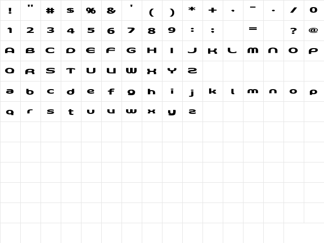 D3 Archism Regular  glyph index