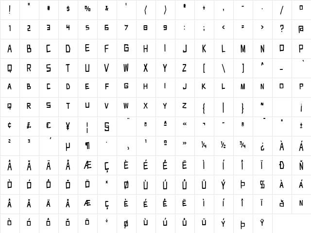 LoveAnxiety Cnd AOE Regular  glyph index