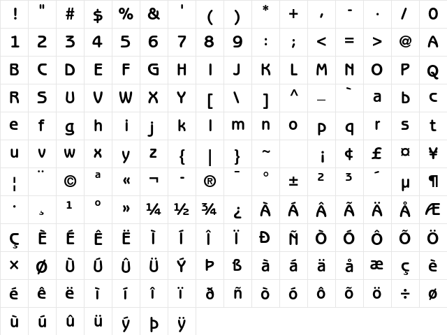 ITC Benguiat Gothic Std Bold  glyph index