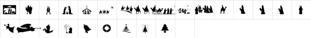 SL Christmas Silhouettes Normal  glyph index