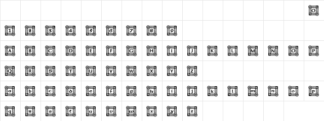 Sqaure Fonts Regular  glyph index