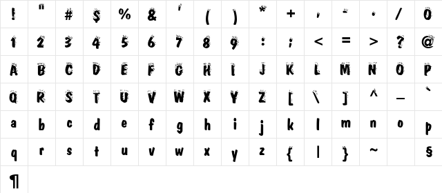 Firey Normal  glyph index
