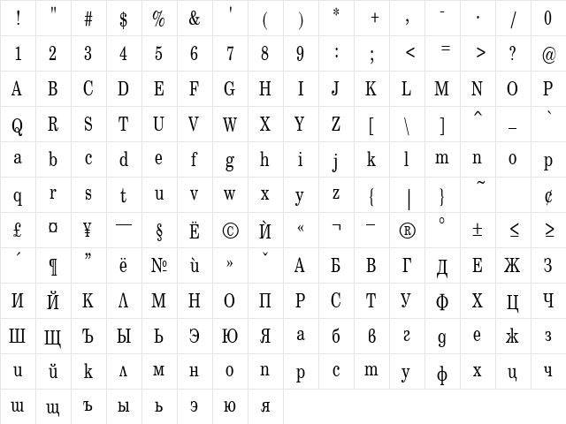 SentryCond Normal  glyph index