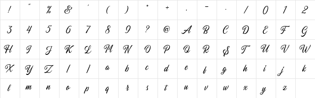 Autogate DEMO Regular  glyph index