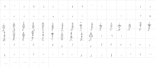 Unalome Script Regular  glyph index