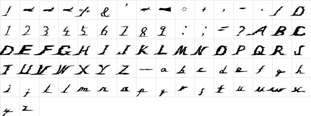 I'm NOT Weapon Regular  glyph index