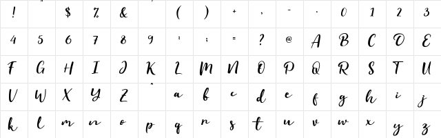 Evident Regular  glyph index