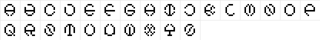 MacroFont Round Regular  glyph index