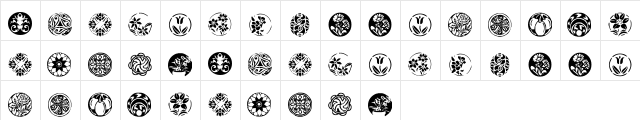 KR Fleurish Circle Regular  glyph index