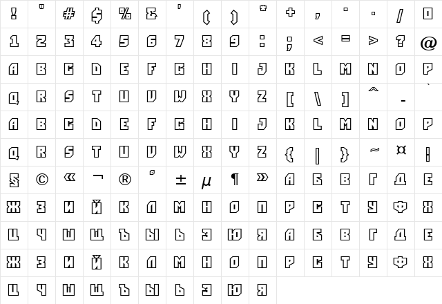 a_SimplerClg Regular  glyph index