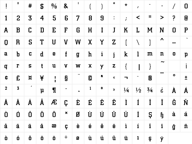 00723 Regular  glyph index