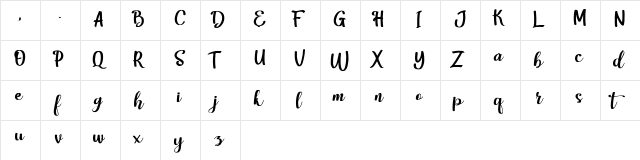 Harley Script Regular  glyph index