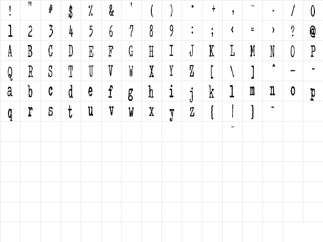colour me purple Regular  glyph index