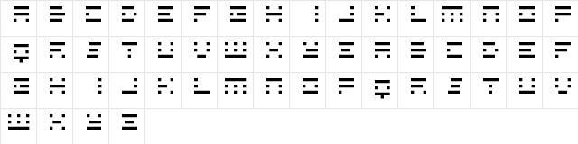Assys Regular  glyph index