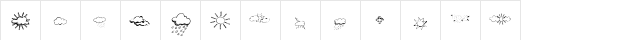 KR Weather Dings Regular  glyph index
