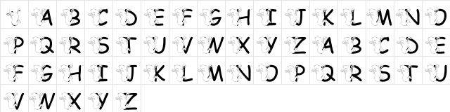 LMS Ghostly Greeting Regular  glyph index