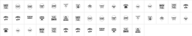 KR Halloween Signs One Regular  glyph index