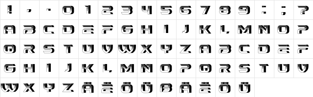Fisheye Regular  glyph index