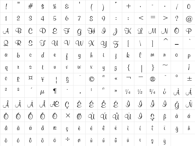 00915 Regular  glyph index