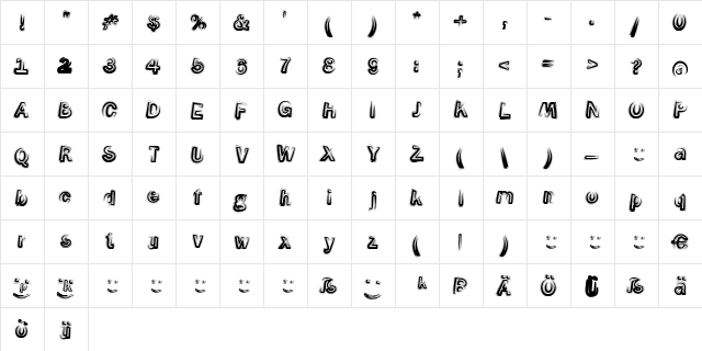 Smoke-Contour Regular  glyph index