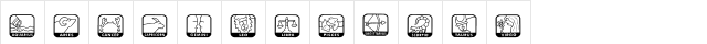 KR Zodiac Dings Regular  glyph index