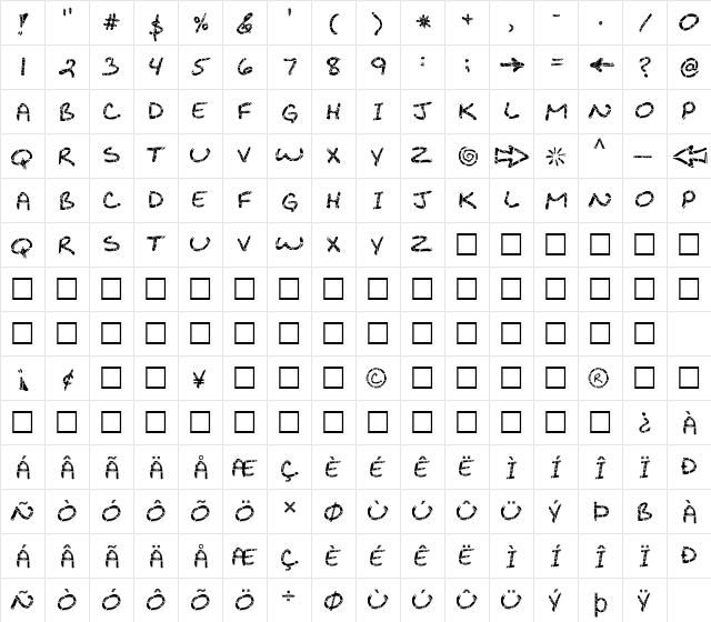 FZ JAZZY 29 CRACKED Bold  glyph index