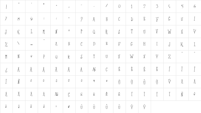 Les Sorci貥s de la Lune noire Regular  glyph index