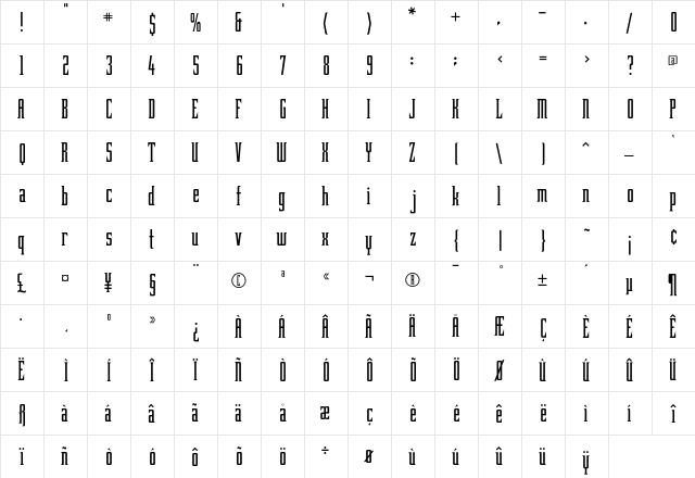 BubbaLove Medium  glyph index