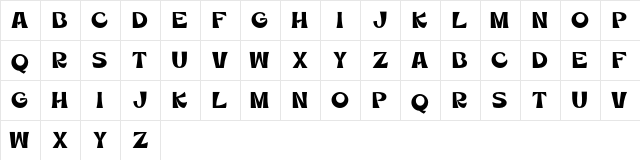 MercuriaDemo Regular  glyph index