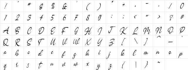 Sagesta Regular  glyph index