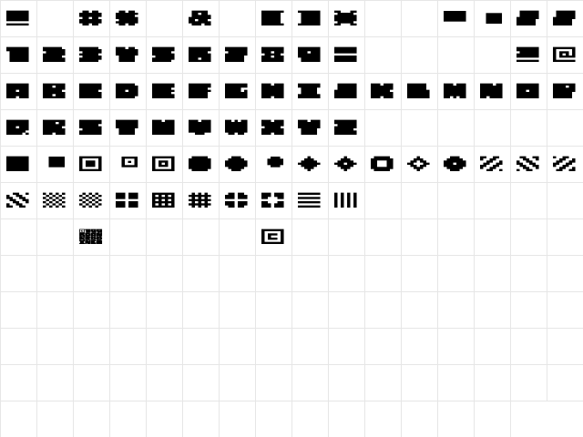 QUBE WIDE REGULAR  glyph index