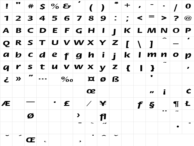 Holy Houses 7 Regular  glyph index