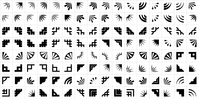 Altemus Corners  glyph index