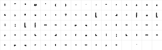 Gypsy 3 Regular  glyph index