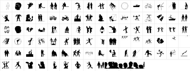 Silhouettes03 Regular  glyph index