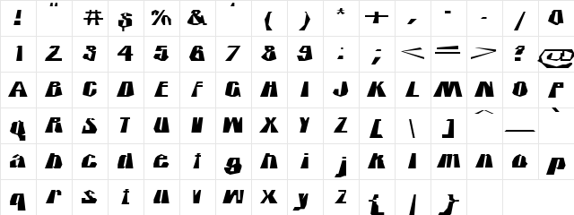 IcicleCountry Regular  glyph index