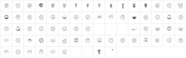 AbcFaces Regular  glyph index