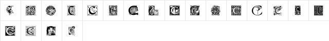 Art Nouveau Initials C Regular  glyph index