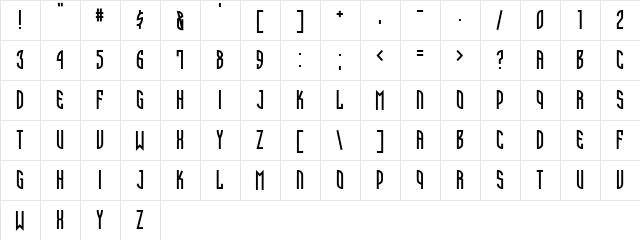 Isepik Medium  glyph index