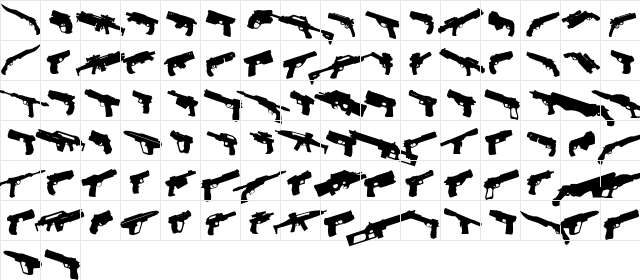 2nd Amendment 2050 Rotated Regular  glyph index