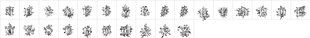 Cherubim Initials Normal  glyph index