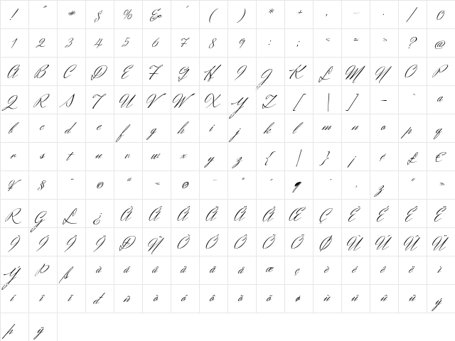 Herr Von Muellerhoff Regular  glyph index