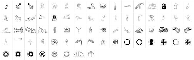 P22 DaVinci Extras  glyph index